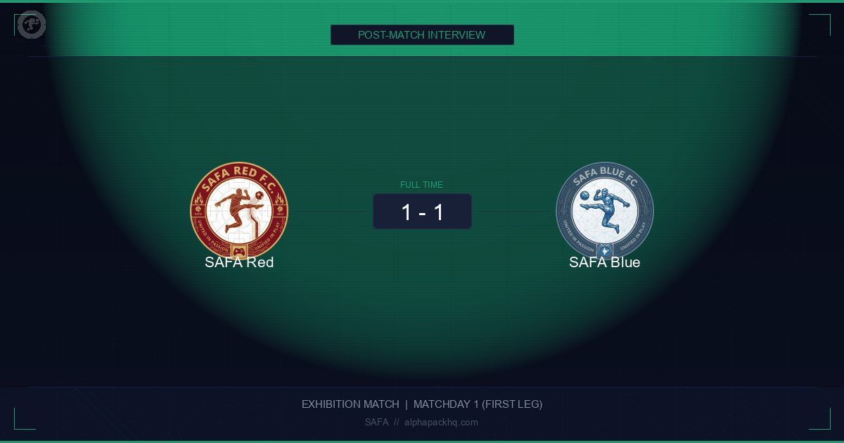 Post-Match: SAFA Red 1-1 SAFA Blue